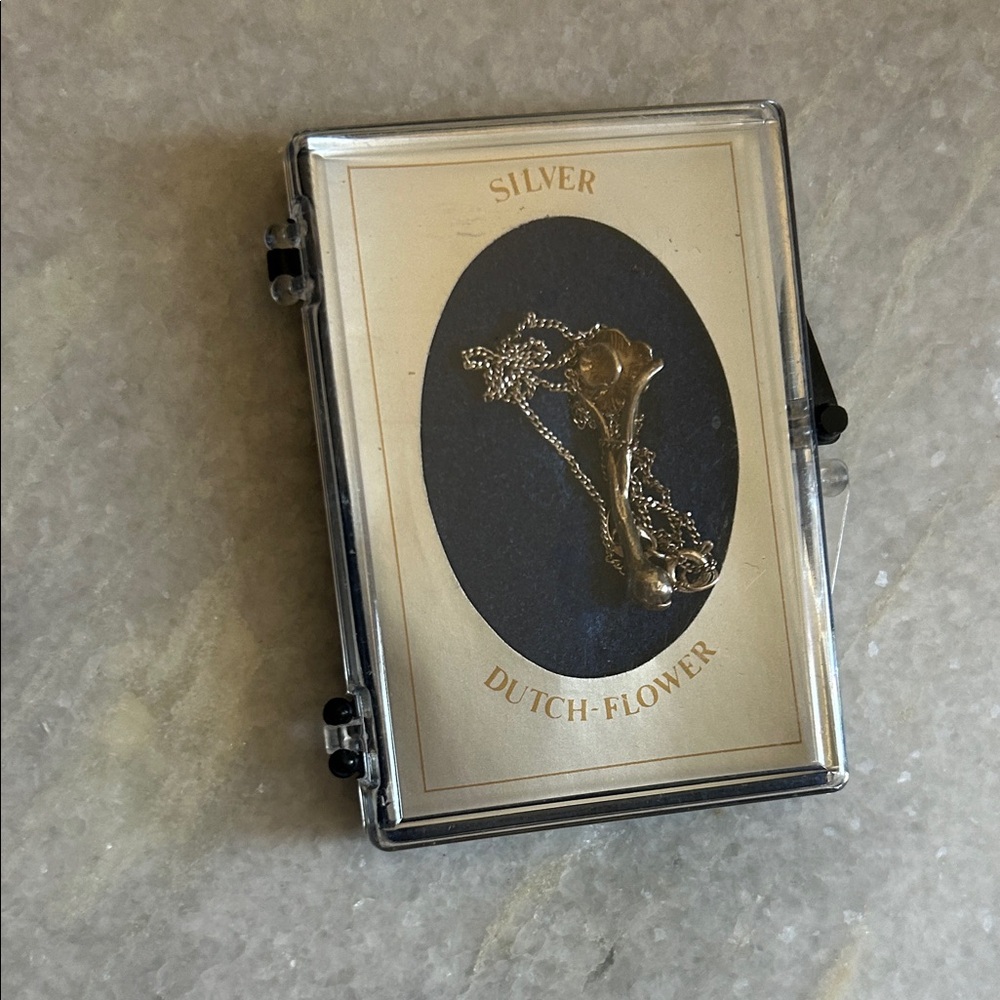 Silver Dutch Flower Pendant Necklace